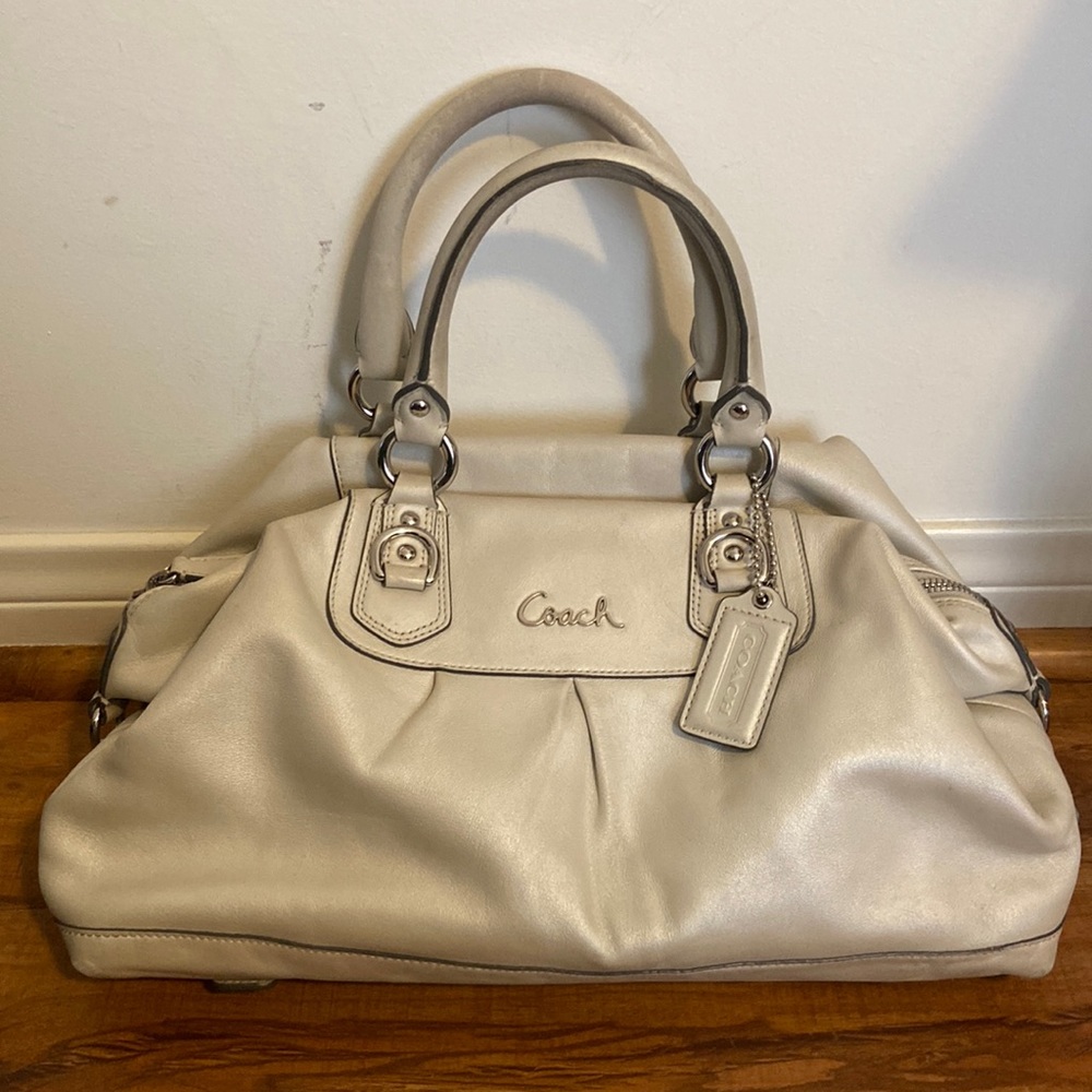 Vintage Cream Coach Bag